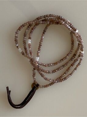 CLP Christy Lea Payne Chocolate Moonstone Leather Necklace